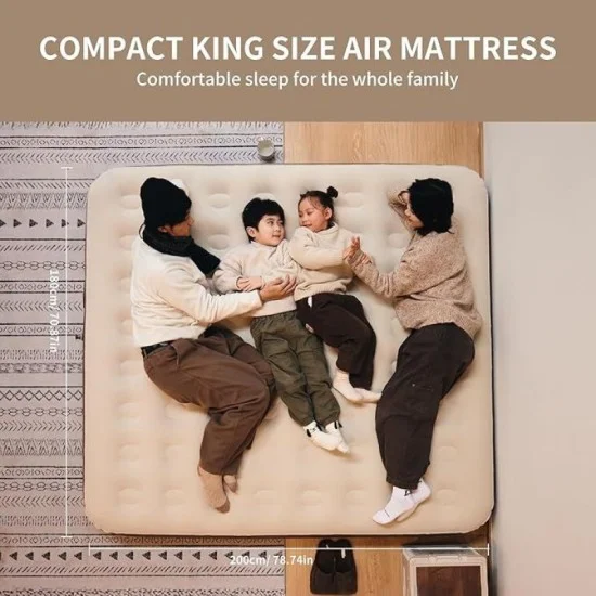 Naturehike (Chenjing) Built-In Pump Inflatable Mattress - Khaki Triple (200*180*25)